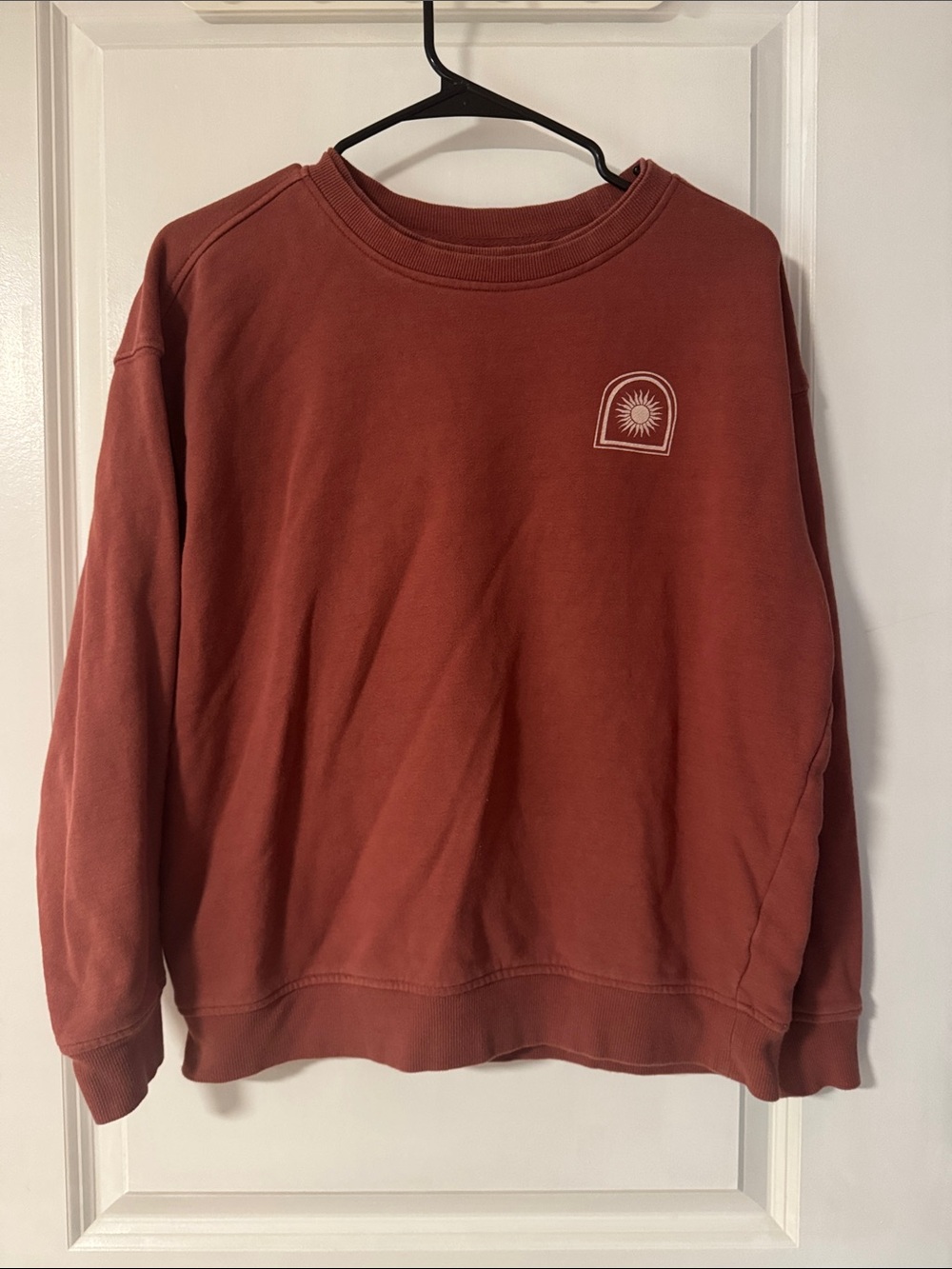 Goodfellow & Co Rust Crewneck Sweatshirt with Sun Patch